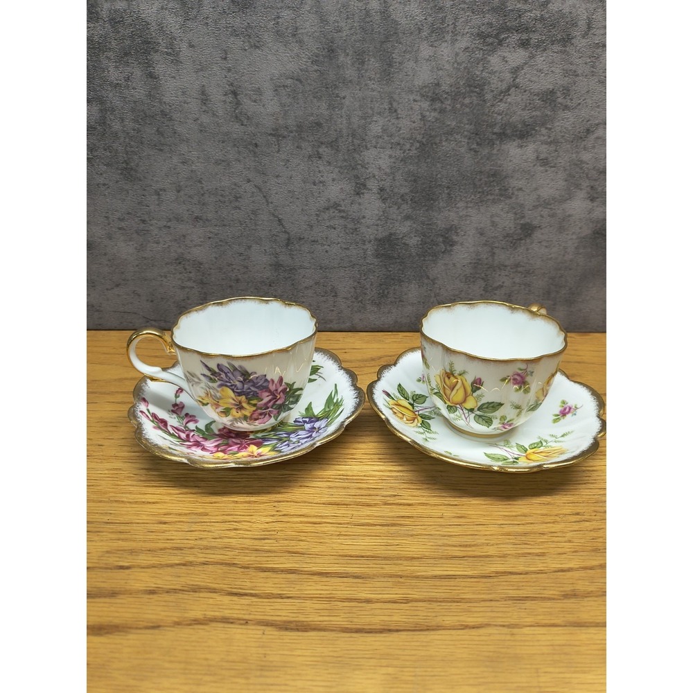 Pair Of Vintage Taylor & Kent Cup And Saucer England Bone China